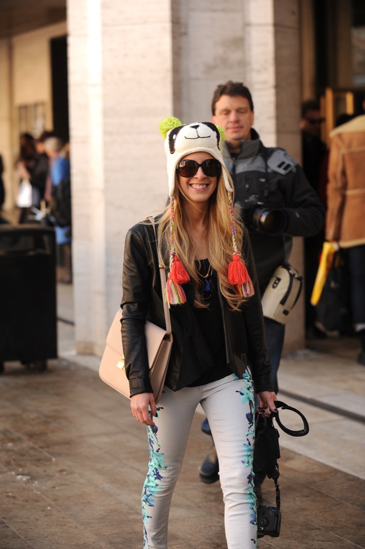 Katy outside the shows at New York Fashion Week
